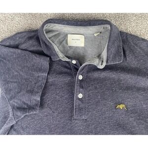 Billy Reid Gray Polo Shirt Big Cat Print Soft Cotton Preppy Y2K Men Large Casual